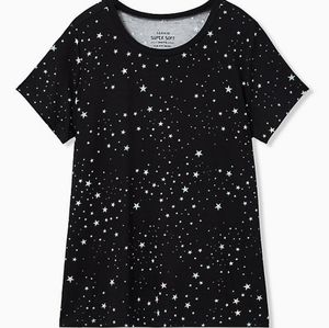 TORRID PERFECT TEE - SUPER SOFT STAR CLUSTER BLACK